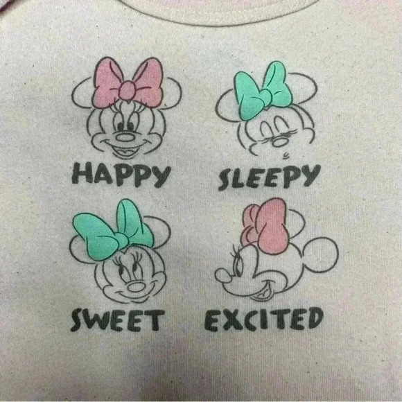 Disney Baby Onesie Light Pink Minnie Mouse Size Newborn - Picture 2 of 16